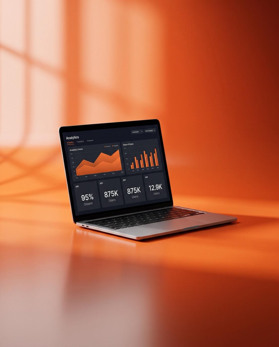A laptop showing a Sally sales dashboard